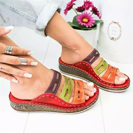 Hot New2025 New Women's Summer Open Toe Comfy Sandals Premium Orthopedic Low Heels Walking Sandals  Toe Corrector Cusion
