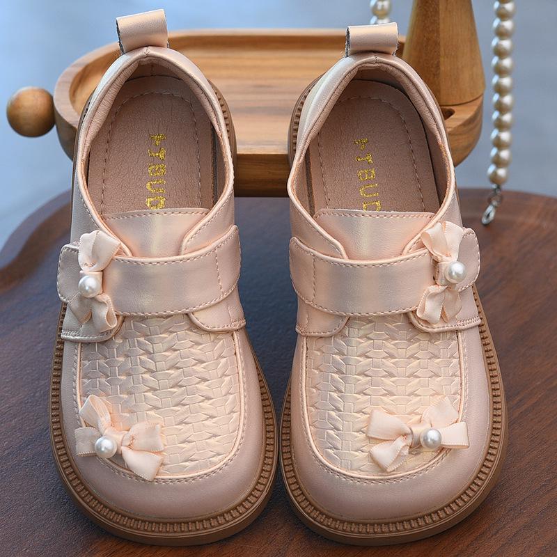 2025 Mädchen Leder Prinzessin Schuhe mit Schleife - Frühling/Herbst Kollektion