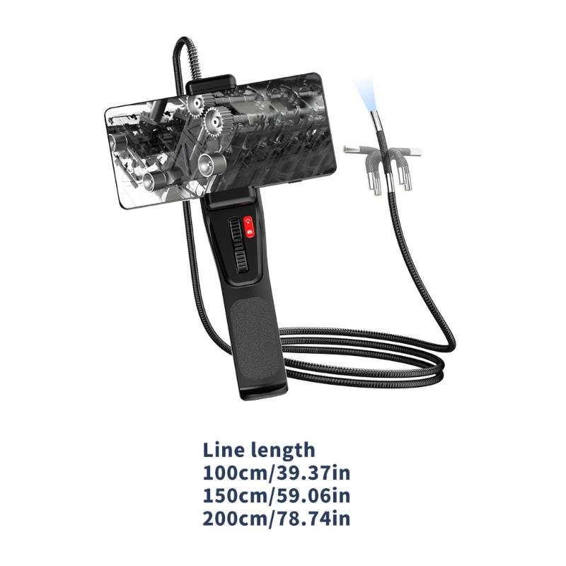 Industrial Endoscope With 1080P High Resolution Camera For Vehicle Maintenance And Pipe Inspection Flexible Tube With LED Lighting