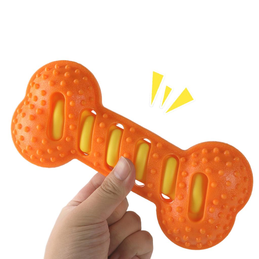 3Pcs Teeth Cleaning Molar Stick Squeaky Bones Interactive Massage Toothbrush Dog Toy Textured Teething Bone Puppy Chew Toy
