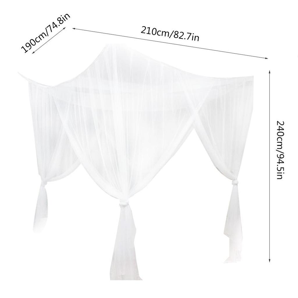 Net Curtains for Bed Room Polyester Canopy Net Four Opening Bed Tent Privacy Curtain for Bunk and Double Bed