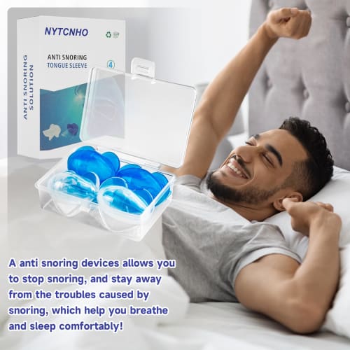 Essoy Anti-Snoring Tongue Mouthpiece, Prevents Snoring, Prevents Mouth Breathing, Improves Snoring, Tongue Stabilizer, Sleep Aid, Reusable, Unisex, Se