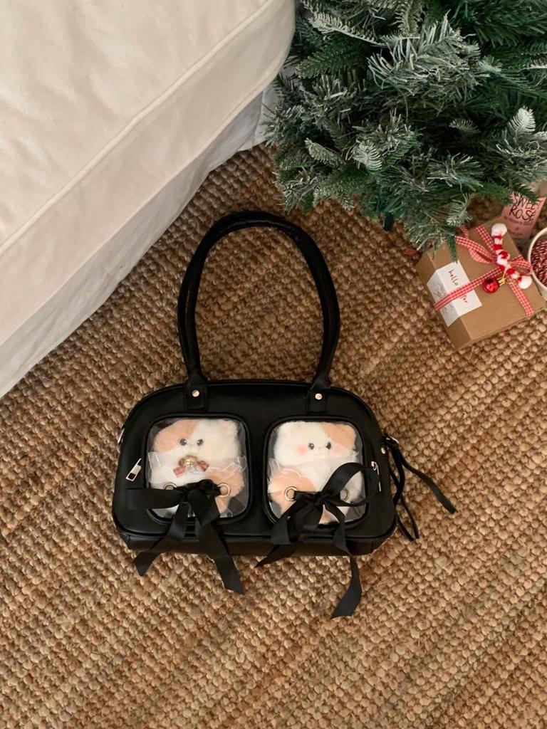 Stuffed Animal Ita Plush Toy Ita Oshikatsu Shoulder Oshi Otaku Activity [CLOGRATIA] Bag, Bag, Bag, Bag, Mini, Bag, Bag, Plush, (Black)