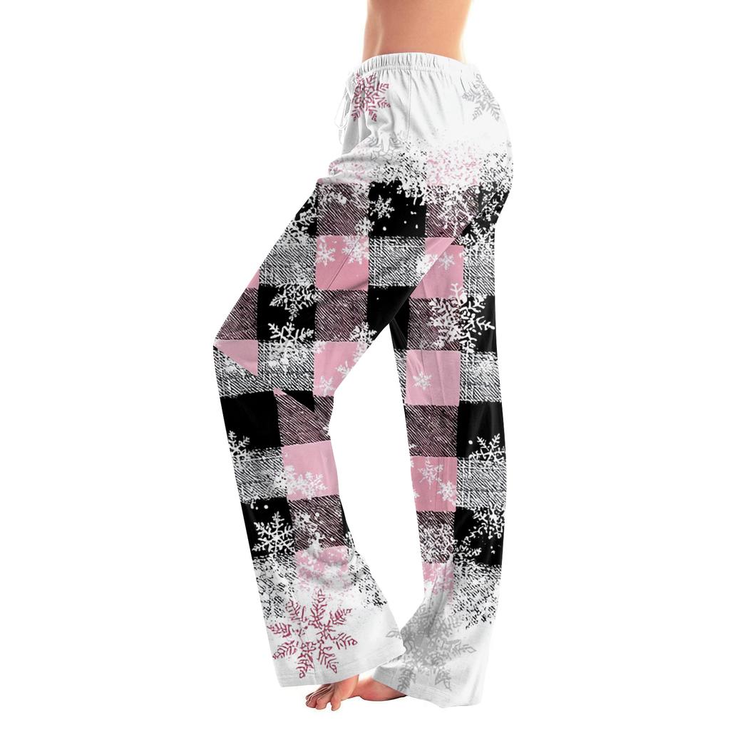 Women's Drawstring Christmas Printed Casual Pants