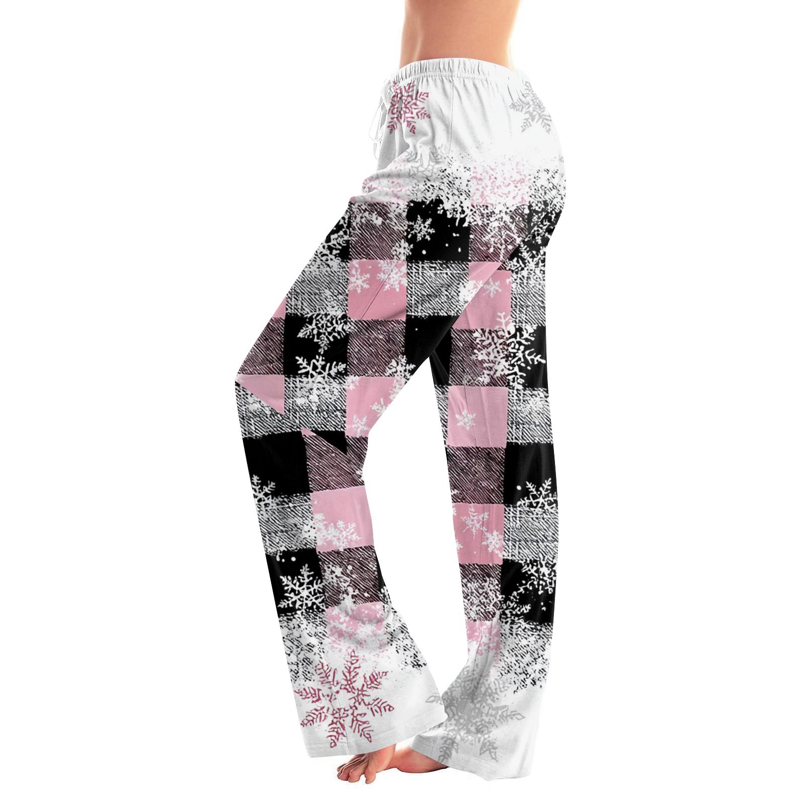 

Женские повседневные брюки на кулиске с рождественским принтом L розовый