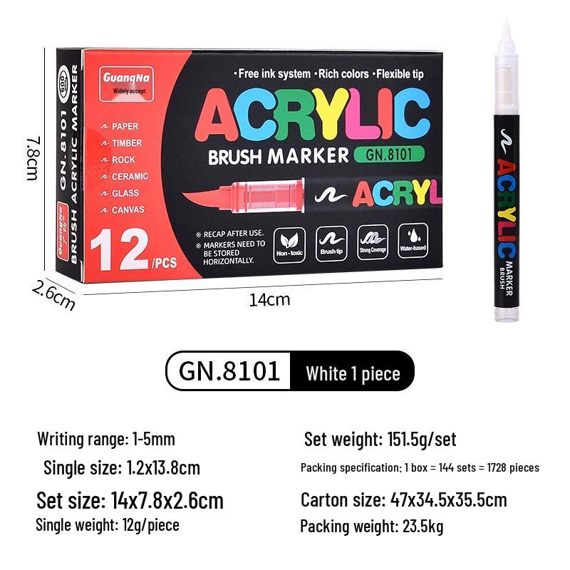 8101 Graffiti Acrylic Marker: Stackable, Odorless, Soft Tip for Students