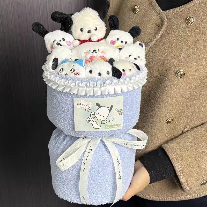 Pacha Dog Plush Bouquet - Cute Cartoon Doll Gift for Girls, Friends, or Girlfriends