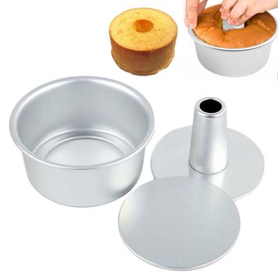 Food Cake Pan with Removable Bottom Non-Stick Chiffon Pound Cake Pan Hollow Core Cake Mold for Even Heat Baking