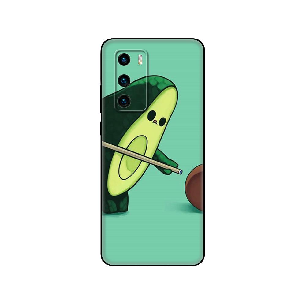 Black Tpu Case For Huawei P30 Lite P30 Pro P40 Case For Huawei P40 LITE E P Smart 2020 Case Cover Green Avocado
