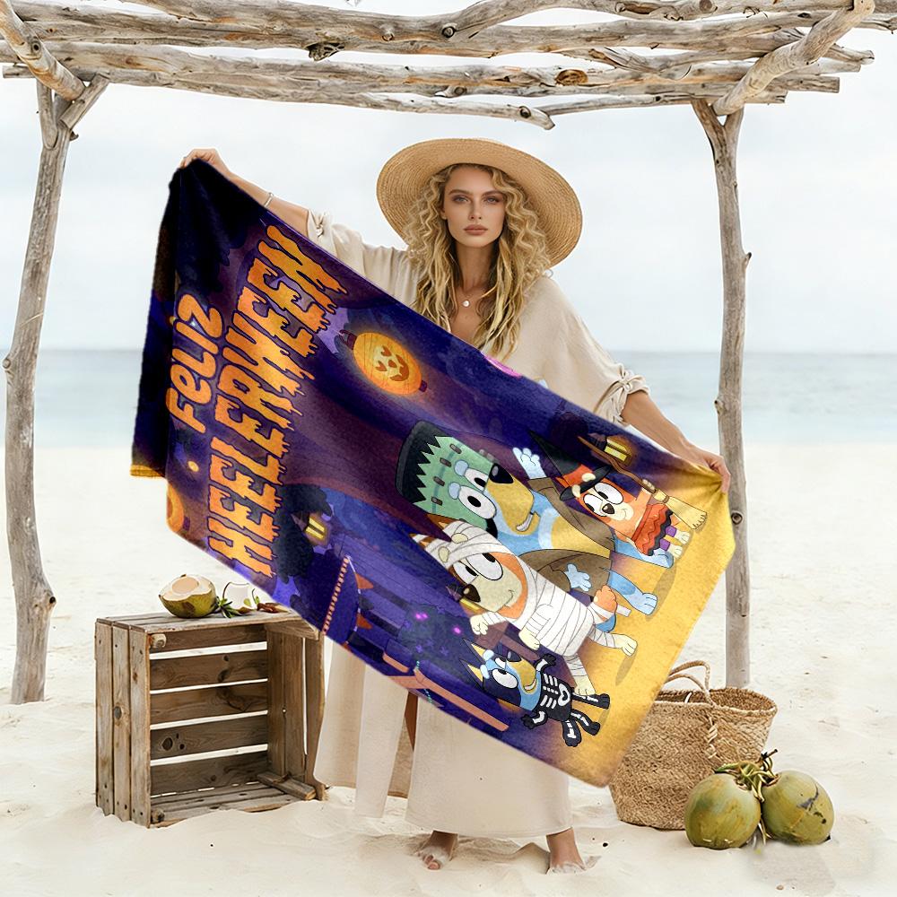 Bluey Bingo Adventure Beach Towel Quick-Dry Soft Microfiber Comfortable Lightweight Perfect for Traveling Yoga Camping and Swimming