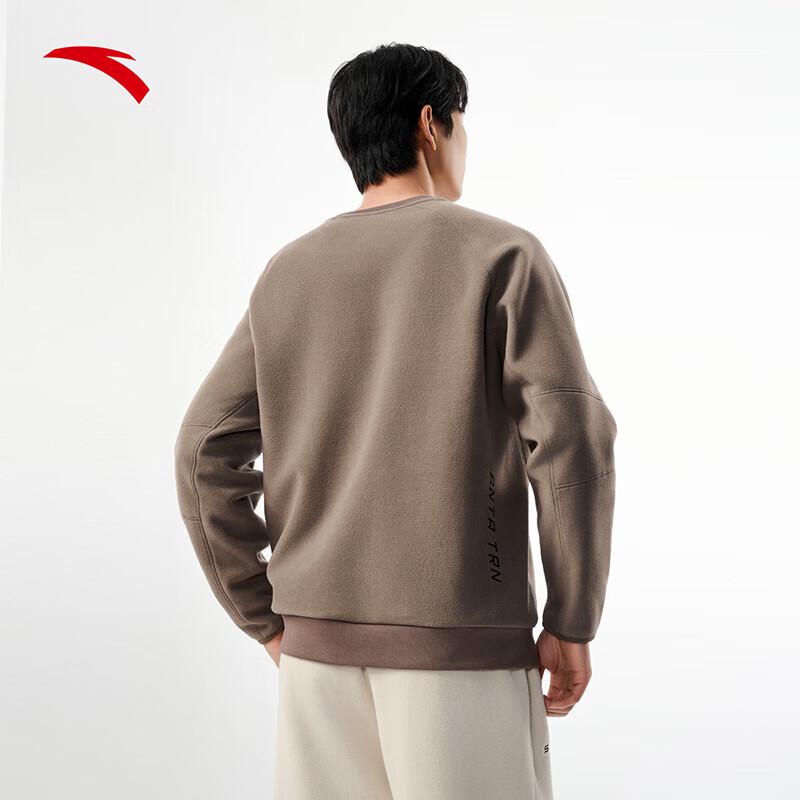 Anta Men's Winter Warm Fleece-Lined Pullover Sweatshirt