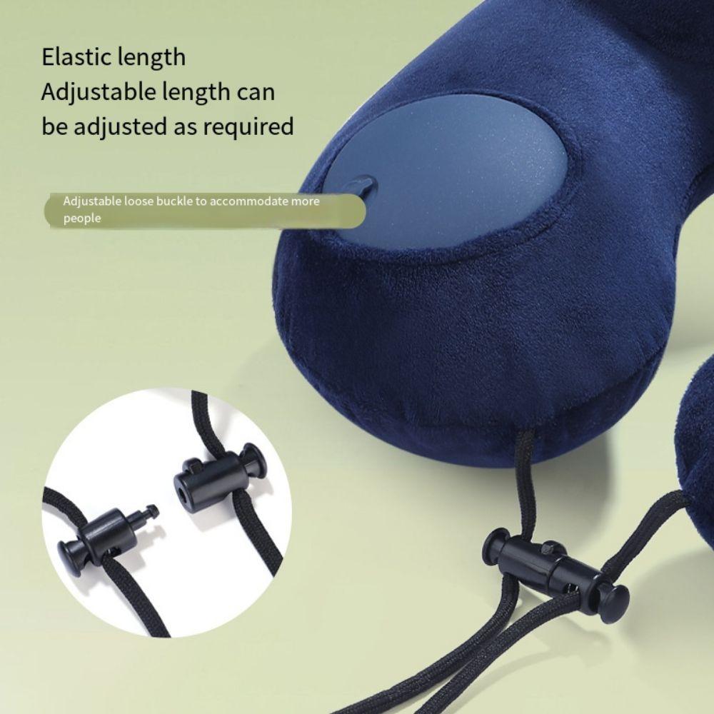 U-Shaped Inflatable Travel Pillow Hand Pressing Neckrest Pad Convenient Neck Support Cushion Car