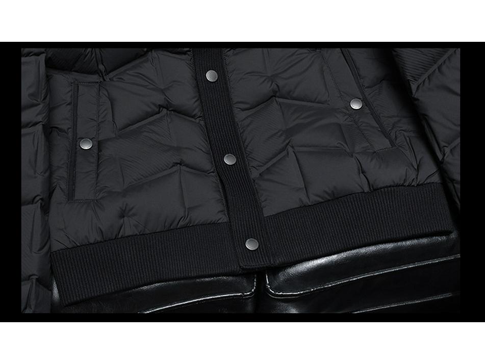 Winter 2025 Korean Style Slim Fit Men's Dark Floral Lapel Down Jacket Coat
