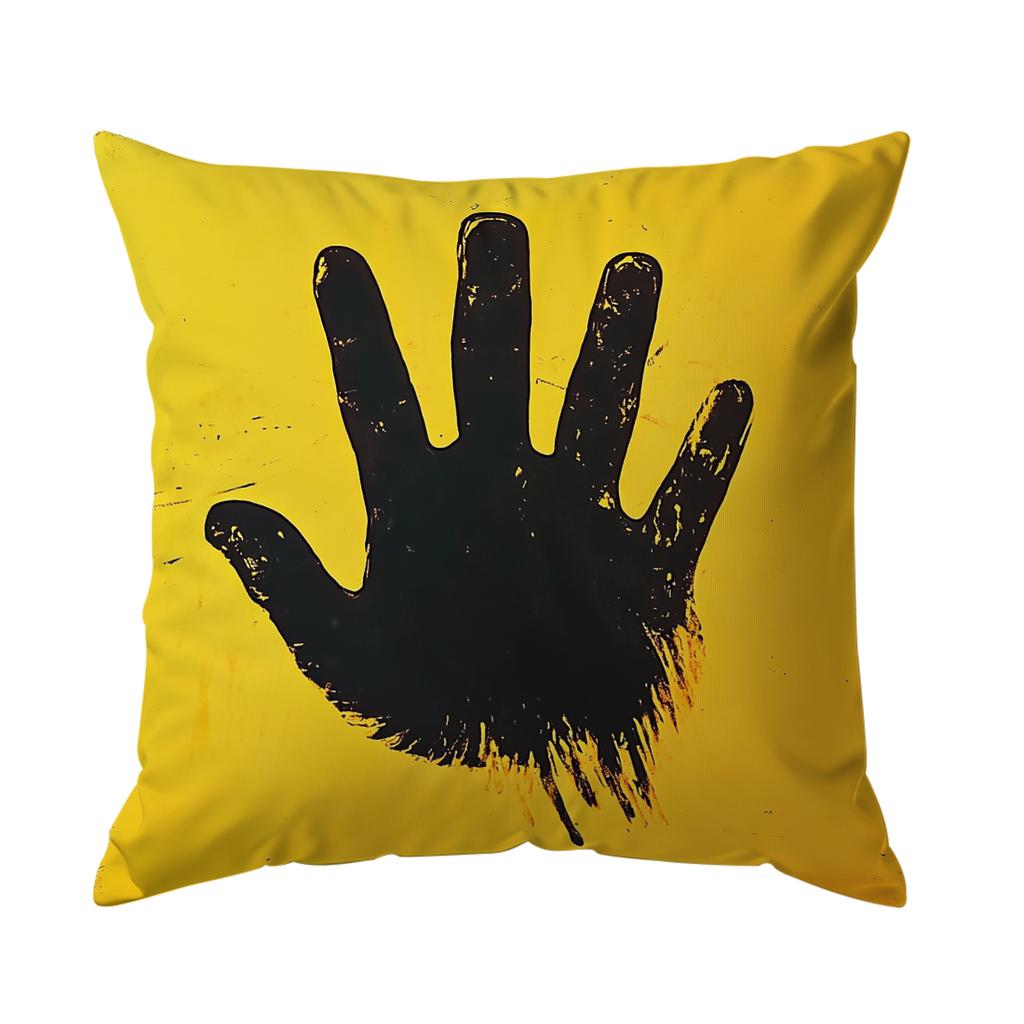Black Handprint Cushion Pillowcase Printed Polyester 45x45cm Throw Pillowcover Decorative Sofa Cushion Pillowslip Home Decor