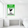 Beware of The Chickens Metal Tin Sign with Rooster Silhouette - They Can Be Real Real Peckers! Vintage Funny Warning Sign for Ho