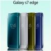 For Samsung Galaxy S6 S7 Plus Clear View Mirror Leather Flip Stand Case Cover