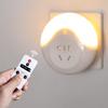 Led Night Light Intelligent Remote Control 3-Color Dimmable Socket Lamp Plug-in Light for Bedroom Bathroom Nursery Kitchen Hallway