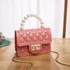 Women's Crossbody Argyle Jelly Bag with Pearl Coin Purse