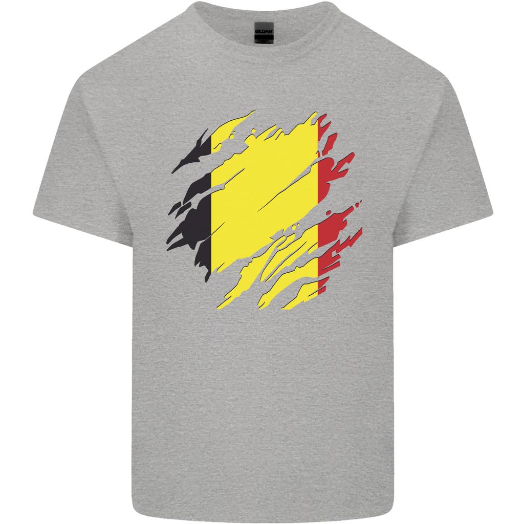 Torn Belgium Flag Belgian Day Football Unisexs Light Cotton Tshirt