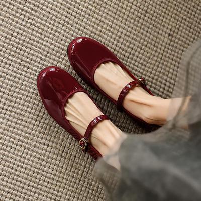 Cow Skin Summer Spring Autumn Winter Flats Women Round Toe Mary Janes Shallow Cozy Shoes