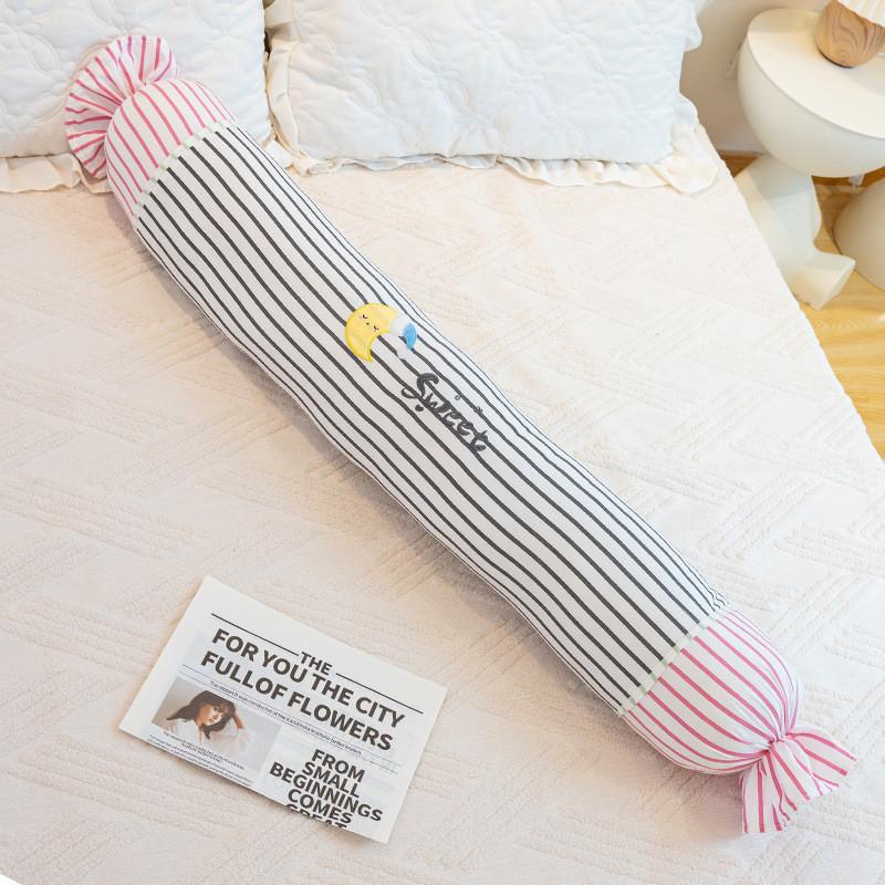 Cartoon Candy Cotton Long Pillow With Removable Cover For Girls And Boys Sleep Comfort 65cm