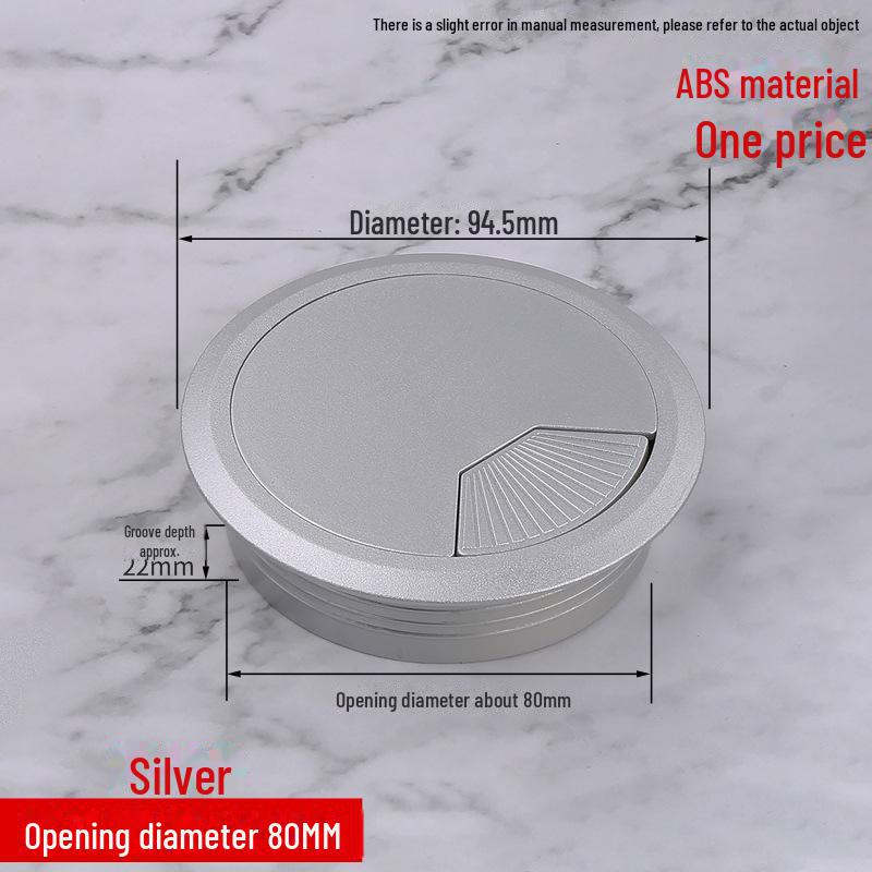 ABS Round Wire Desk Grommet Cover for Desktop Cable Management and Furniture Cabinet Hardware.