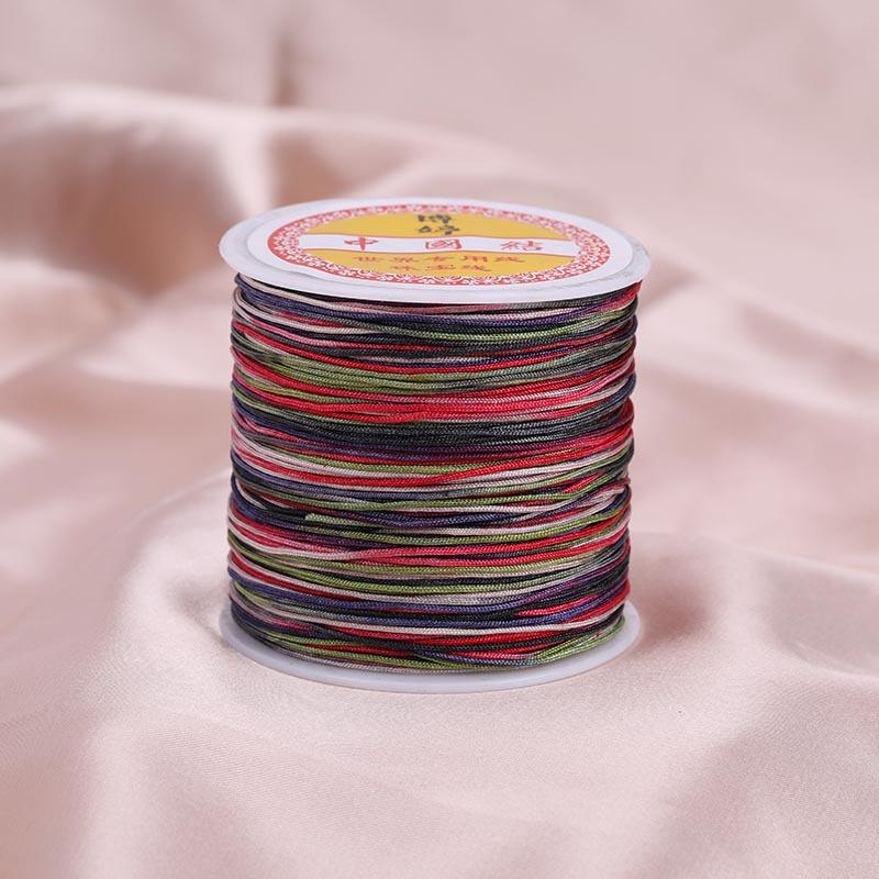 Colorful Gradient Handcrafted Bracelet Rope with Jade Hue - 100m Braided DIY Cord for Pendants