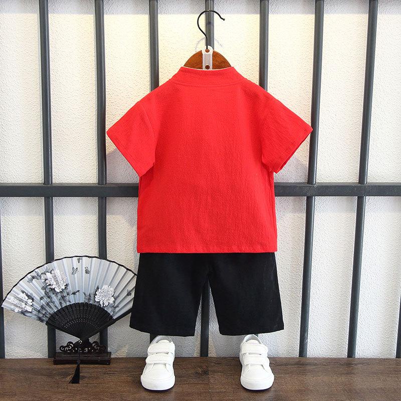 Hanbok de vară subțire pentru băieți, costum cu mânecă scurtă pentru copii, costum Tang în stil chinezesc pentru bebeluși, stil retro, modele de primăvară și toamnă, îmbrăcăminte pentru copii mici