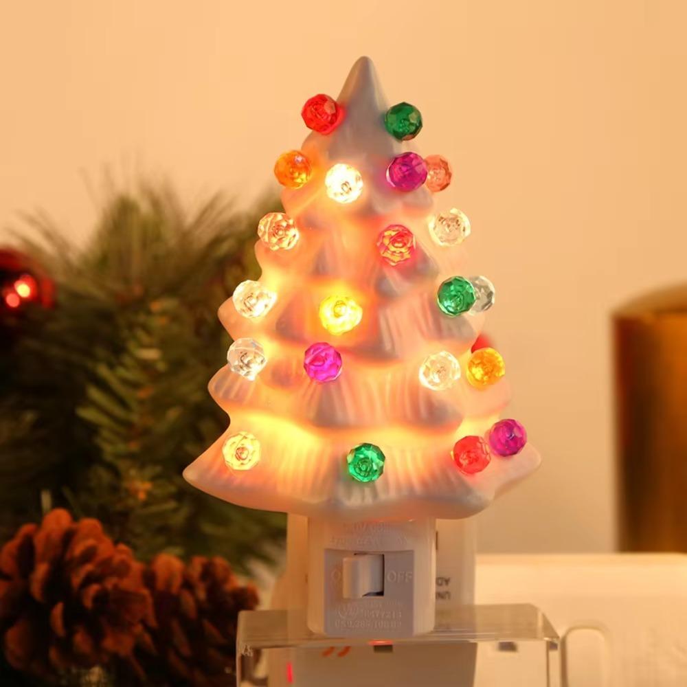 LED Christmas Mood Light Resin Bedside Lamp Christmas Tree Night Light Bedroom