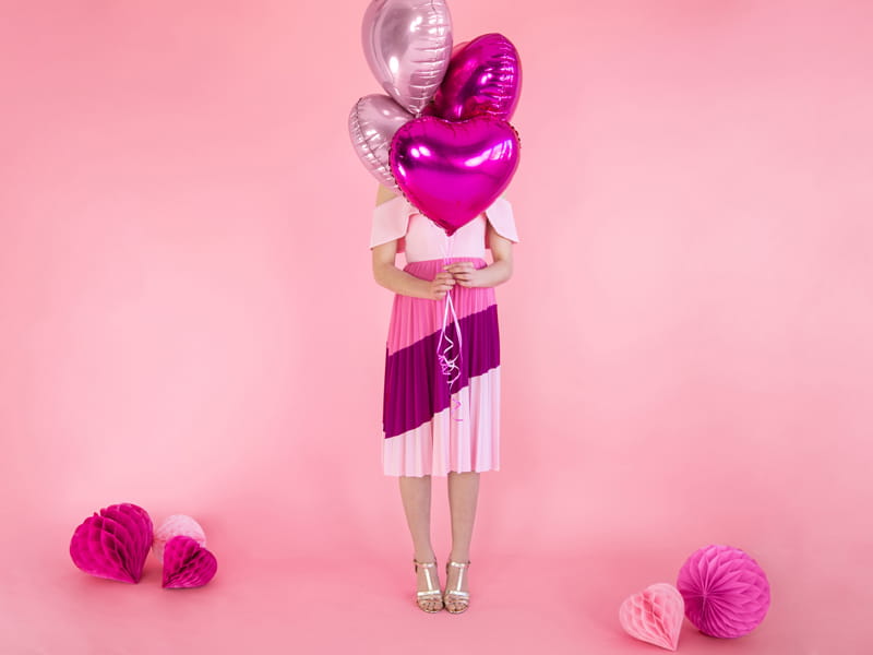 Partydeco Balon Foliowy Serce 45Cm Jasny Roz