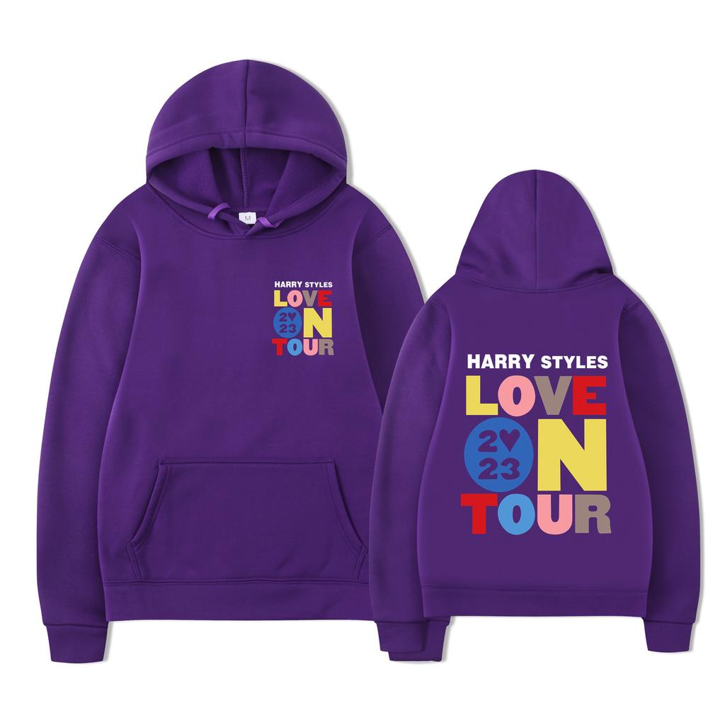 Love on Tour Print Fashion Sweatshirt Hip Hop Casual Tops Oversize Unisex Autumn Winter Fleece Streetwear Tops