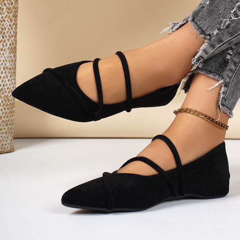 Women's Solid Color Low-heeled Mary Jane Shoes Spring and Autumn Fashion Pointed Skirt with Flat-bottomed Low-heeled Shoes