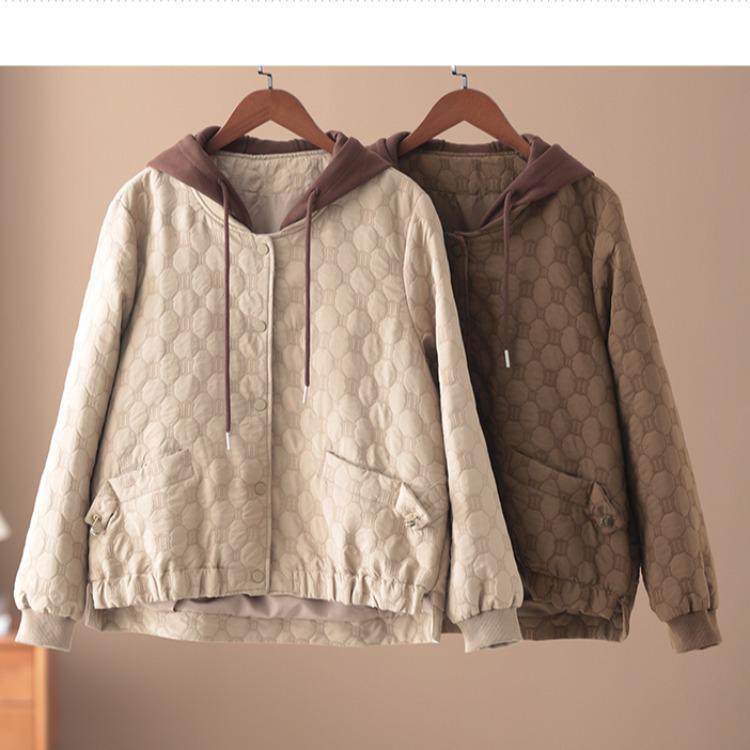 Mamas Jacke: Damen 2025 Übergröße Gesteppt Baumwollgepolstert Leicht Lässig Herbst Winter Mode