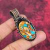 Spiny oyster copper turquoise pendant copper wire wrapped Jewelry natural gemstone pendant copper jewelry gifts for mother handmade jewelry