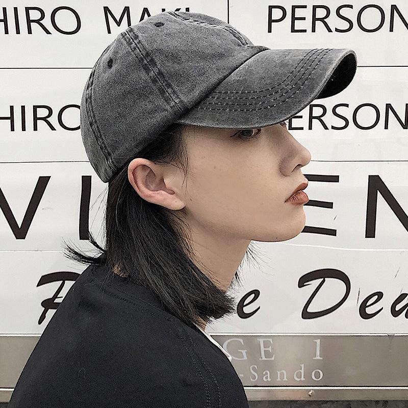 Women's Baseball Cap Soft Top Korean Version Versatile Wash Solid Color Baseball Cap Casual Men's Japanese Trendy Summer