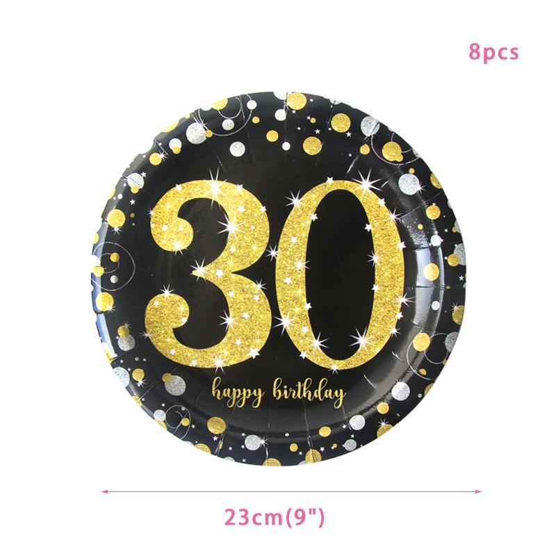 30th 40th 50th 60th Birthday Decorations Number Balloons Birthday Hanging Banner Flags for Adult 30th Anniversary Supplies