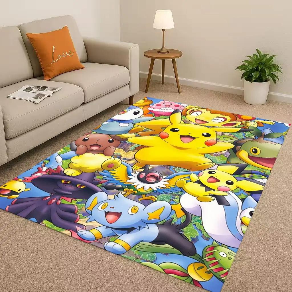 2026 Pokemon Pikachu Cartoon Christmas Living Room Non-Slip Area Rug Carpet For Bedroom Playroom Sofa,Home Decor Doormat
