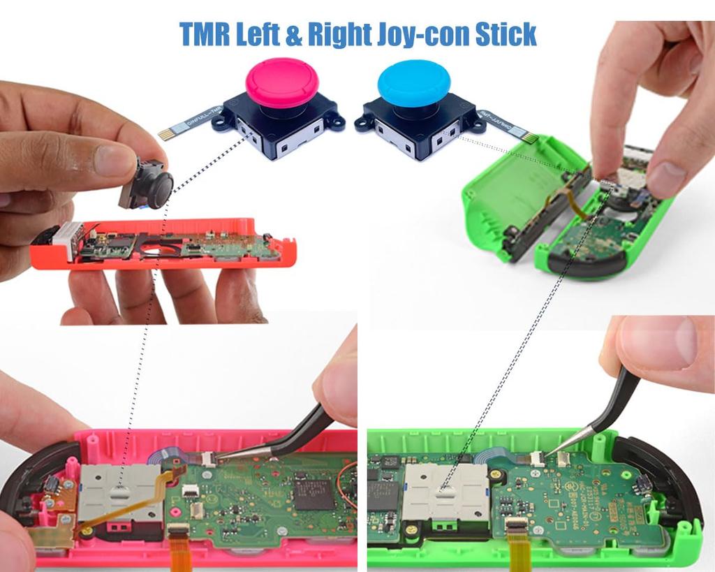 ElecGear Replacement TMR Joystick Set for and Lite Includes Electromagnetic Control TMR Joysticks Repair Tools 2-Piece Switch, OLED, Controllers, +