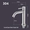 TLXT Brushed Stainless Steel Single Cold Basin Faucet