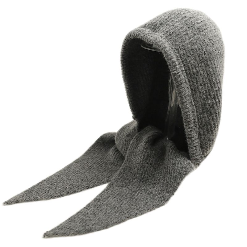 Autumn Winter Thickened Warm Niche Knitted Hat with Integrated Hat and Scarf