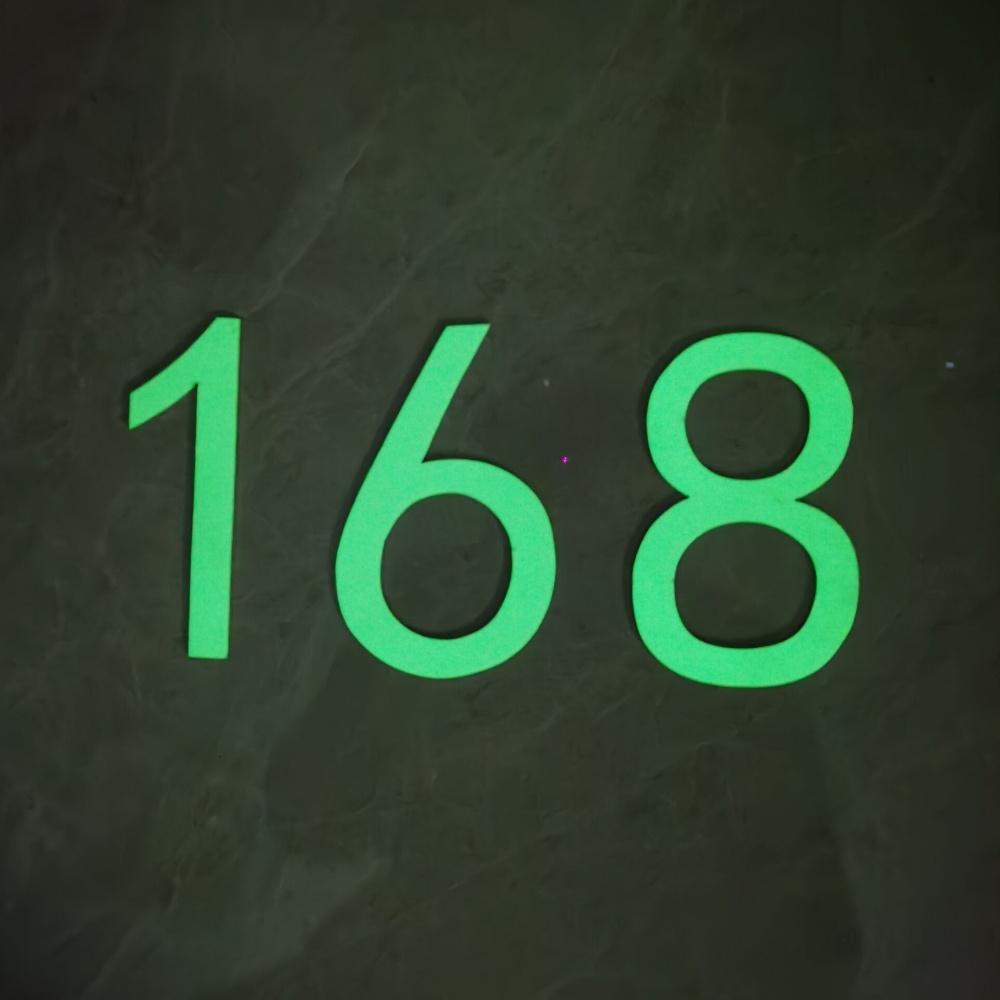 1pc Luminous Wall Sticker, Number Self-Adhesive Door Stickers, Home Decoration Stickers, Removable Door Number Stickers