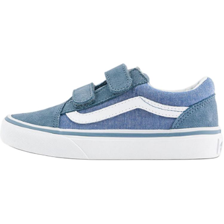 Vans Old Skool V Classics Comfortable Versatile Low Top Kids Skate Shoes Kids Sneaker Gray Blue VN000CYACFL