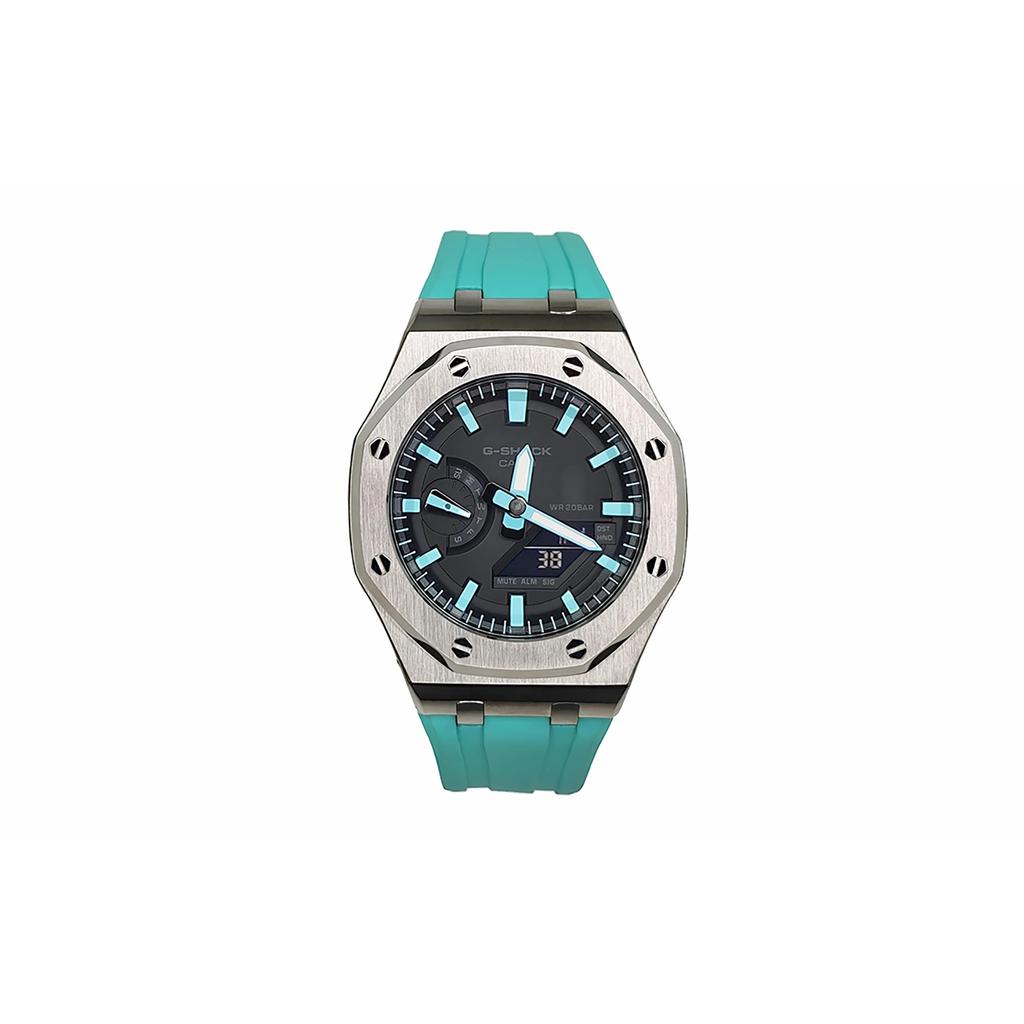 Casio Men Liquid Crystal,Analog Dual Display Series 44mm Black Watch GA-2100-1A1(Watch3--)