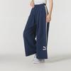 Puma Retro Breathable Durable Wide Leg Side Stripe Casual Pants Women Bottoms Navy-Blue 625686-55