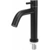 Robinet Simple Eau Froide en Acier Inoxydable pour Lavabo de Salle de Bain avec Flexible - Noir