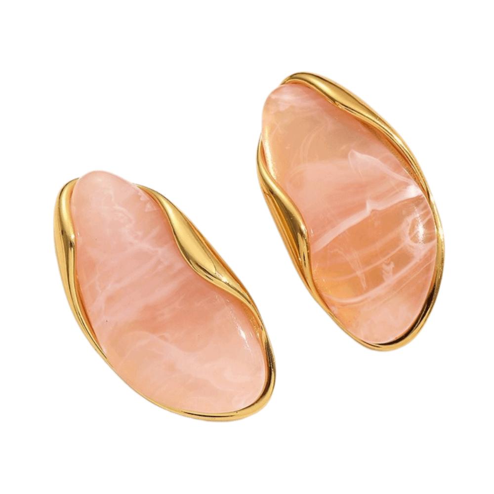 Stainless Steel Acrylic Teardrop Earrings Lightweight Chunky Hoop Earrings  Women's Accessories