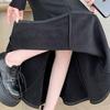 Off-White Fleece-Lined Woolen Mermaid Skirt - High-Waisted 2025 Autumn/Winter Mid-Length Skirt for Women