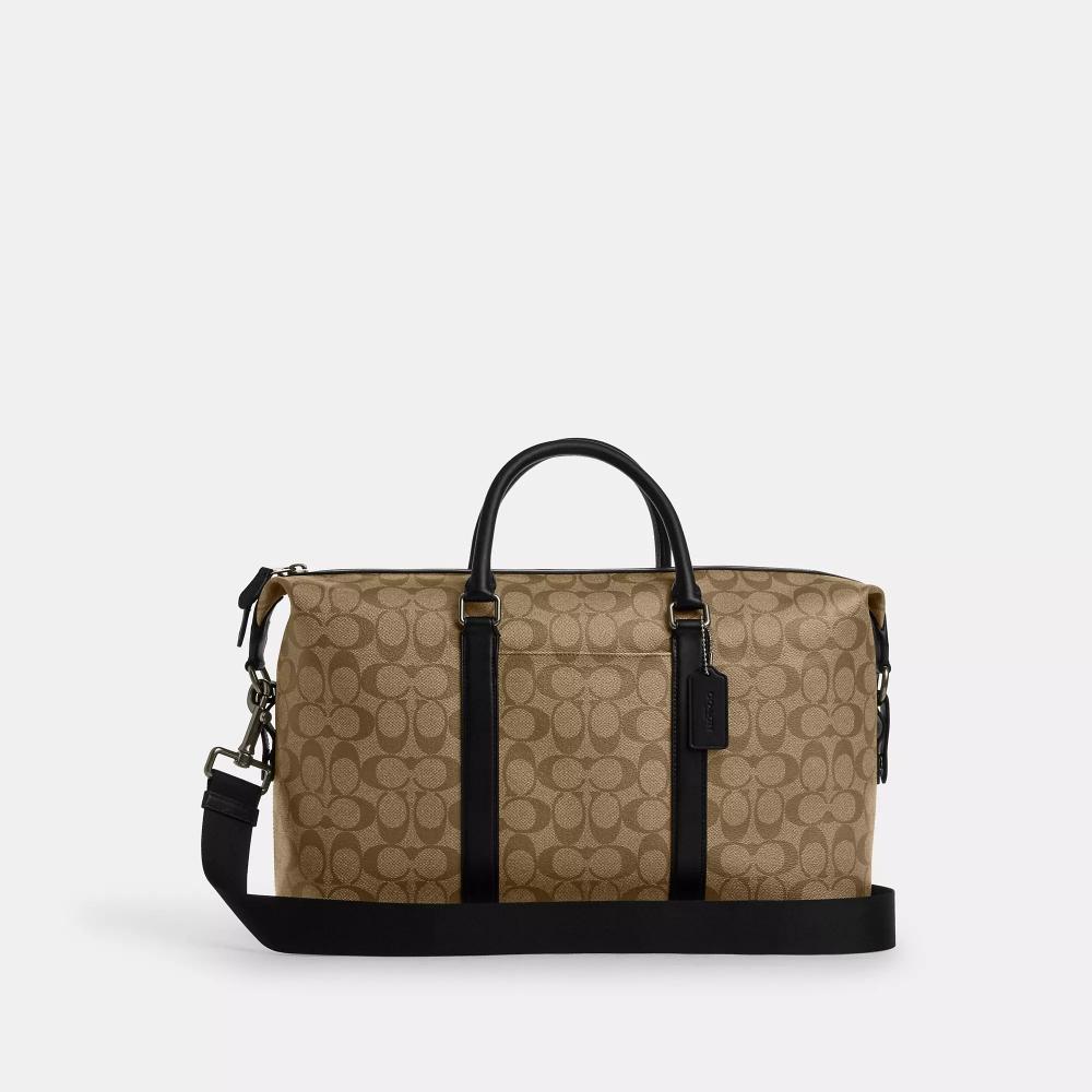 

Маленькая спортивная сумка Coach Ellery из канвы Signature цвета бронзы, хаки