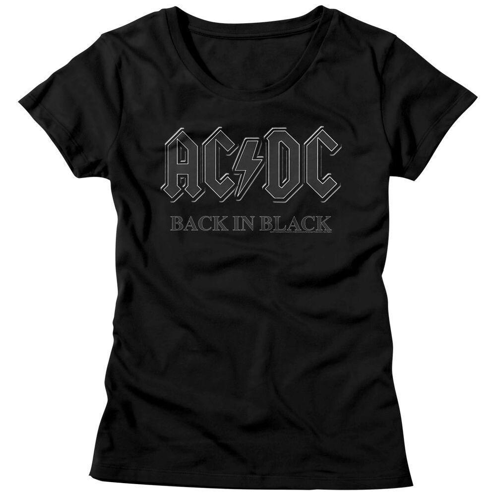 Ladies AC/DC Back In Black Black Rock and Roll Music Band T-T-shirt Tops Tees Men's Women's Unisex