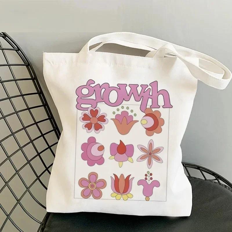 Lightweight Women Shoulder Bags Fashion Foral Canvas Tote Bag Large Capacity Shopping Shopper Handbag No Zipper Girl Handbags